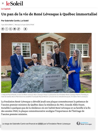 Publication du journal Le Soleil